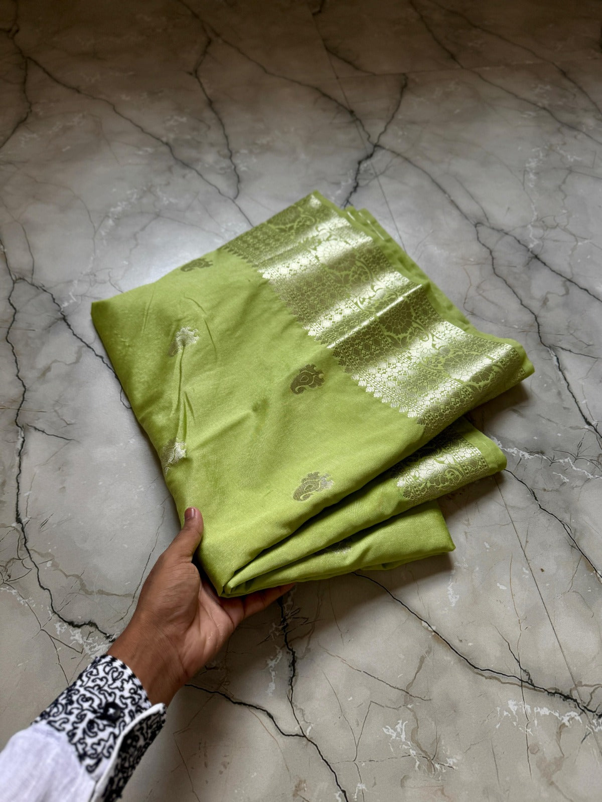 Banarasi Georgette Silver Zari Saree - BHSZG01