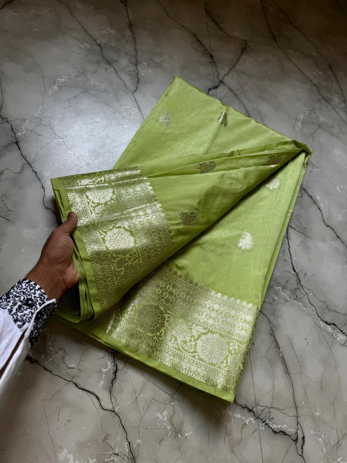 Banarasi Georgette Silver Zari Saree - BHSZG01