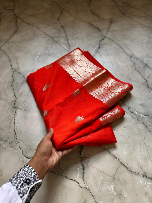 Banarasi Georgette Silver Zari Saree - BHSZR01