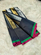 Banarasi Soft Katan Silk Saree with Gold & Silver Zari Weave - ABSKGS1