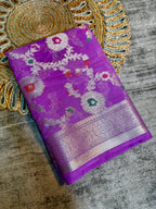 Banarasi Georgette Soft Silk Saree with Meena Jaal Weaving - BGSMJL1