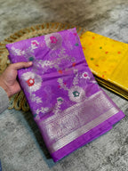 Banarasi Georgette Soft Silk Saree with Meena Jaal Weaving - BGSMJL1