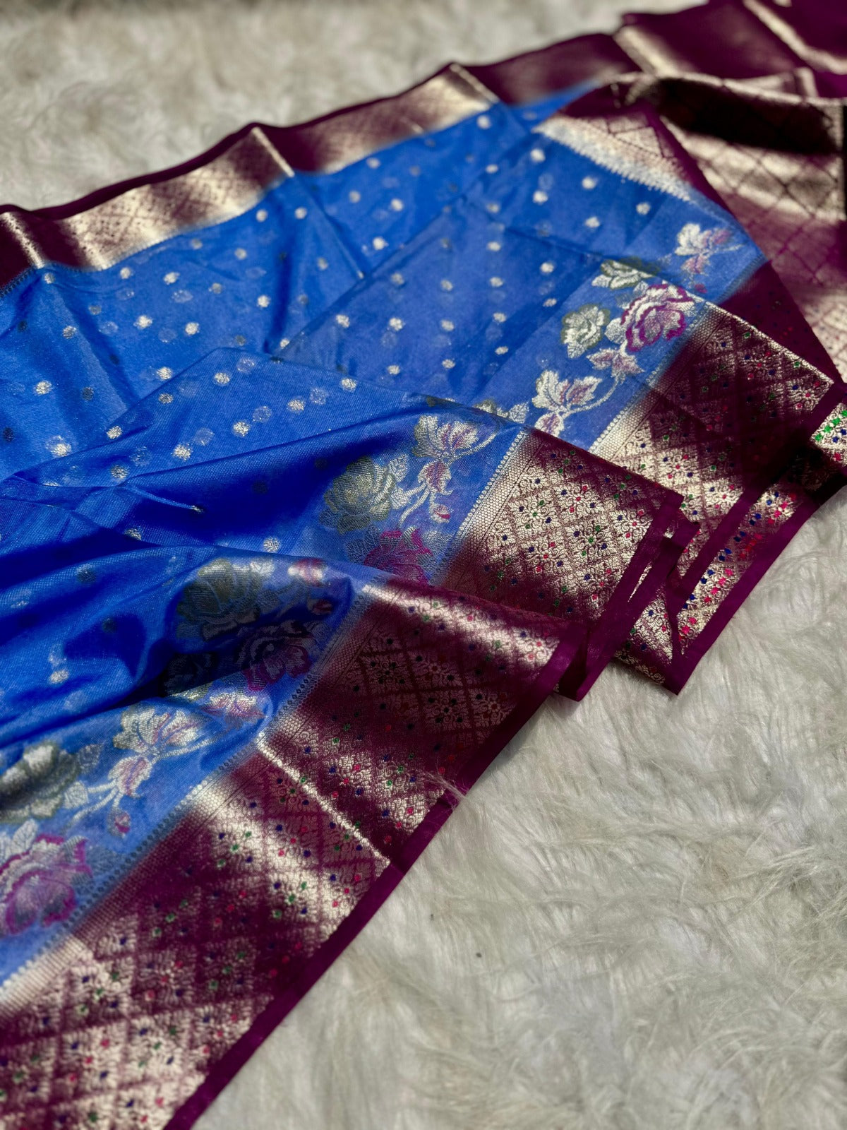 Banarasi Soft Katan Georgette Silk Saree - BSKGRB1
