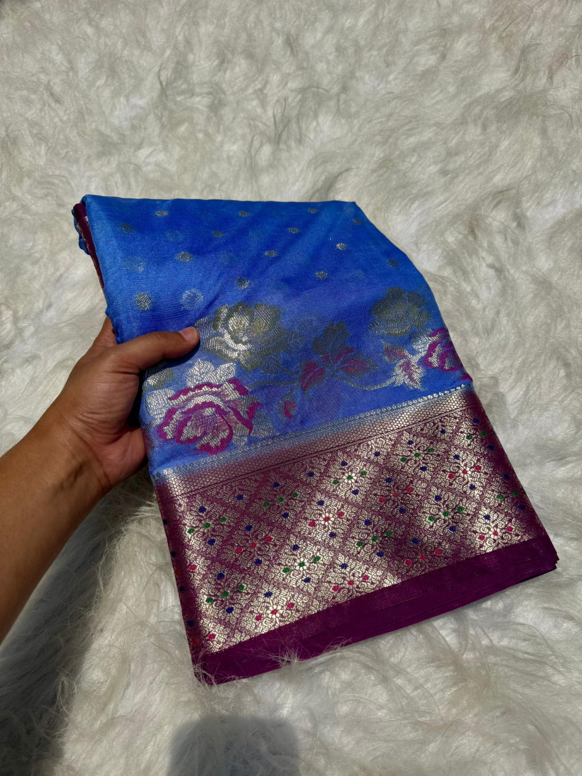 Banarasi Soft Katan Georgette Silk Saree - BSKGRB1