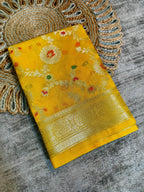 Banarasi Georgette Soft Silk Saree with Meena Jaal Weaving - BGSMJY1