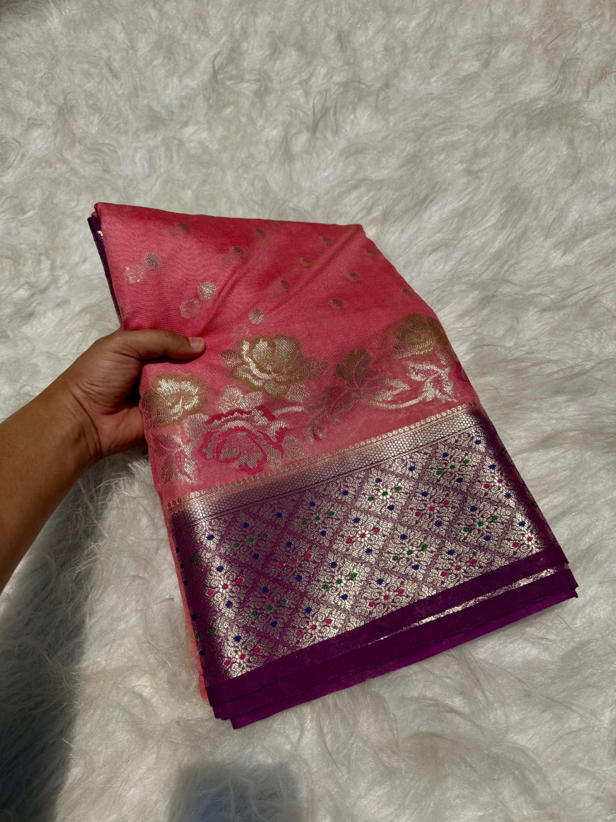 Banarasi Soft Katan Georgette Silk Saree - BSKGP01