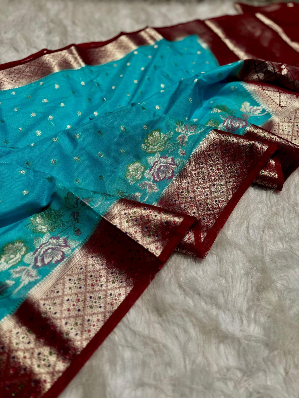 Banarasi Soft Katan Georgette Silk Saree - BSKGSB1