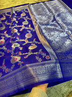 Banarasi Georgette Soft Silk Saree with Meena Jaal Weaving - BGSMJB1