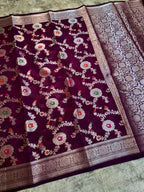 Banarasi Georgette Soft Silk Saree with Meena Jaal Weaving - BGSMJM1