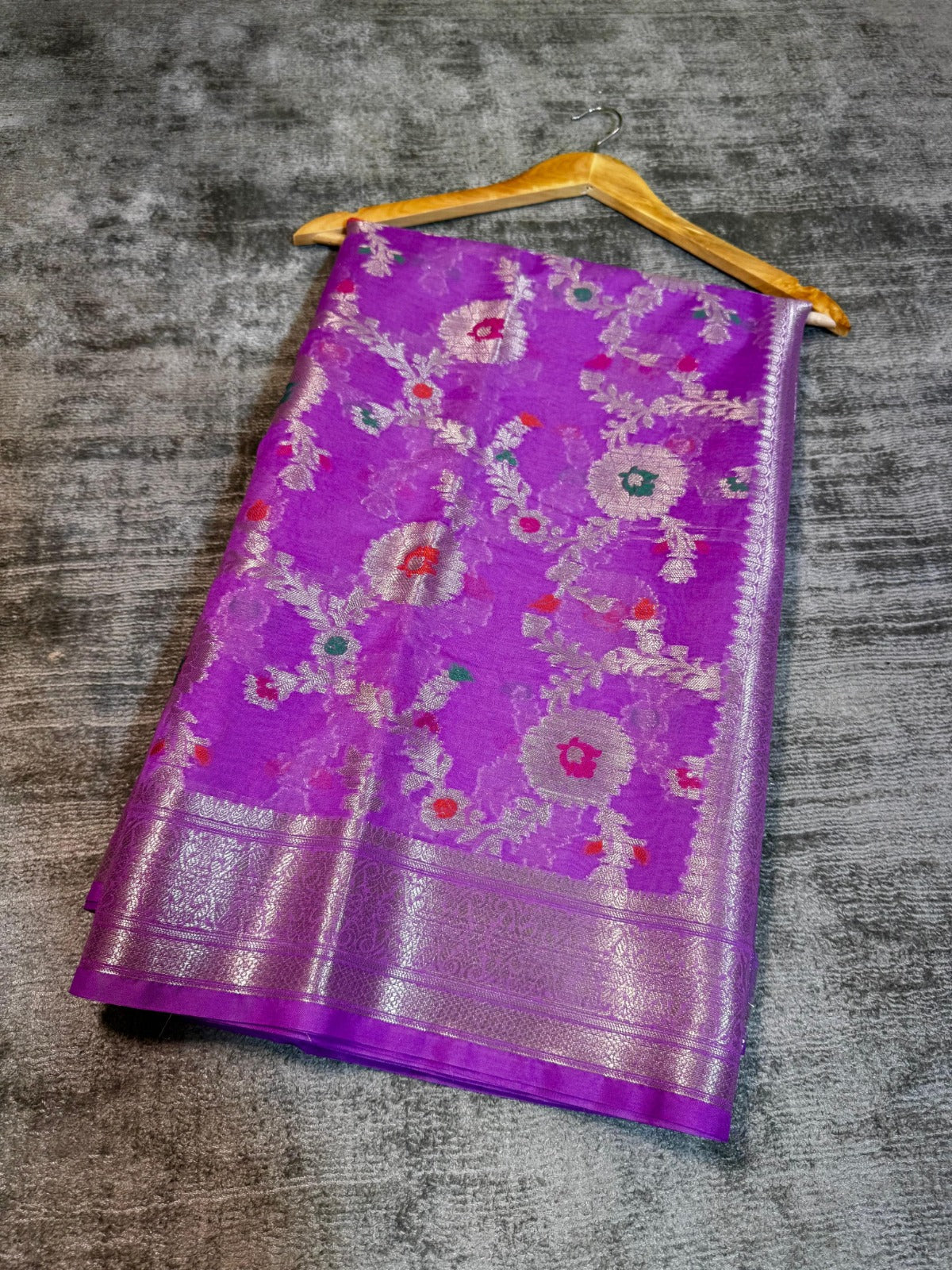 Banarasi Georgette Soft Silk Saree with Meena Jaal Weaving - BGSMJL1