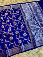 Banarasi Georgette Soft Silk Saree with Meena Jaal Weaving - BGSMJB1