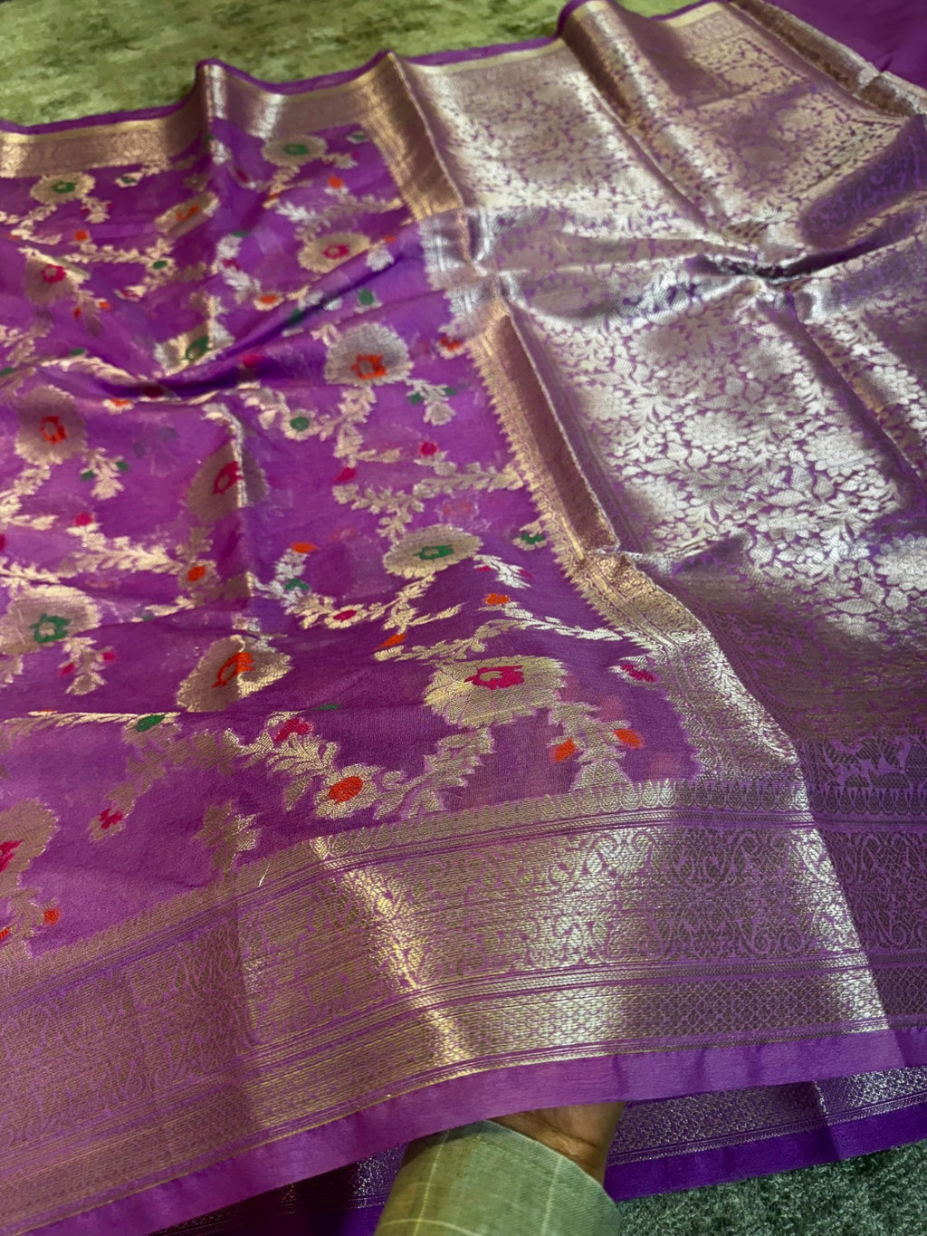 Banarasi Georgette Soft Silk Saree with Meena Jaal Weaving - BGSMJL1