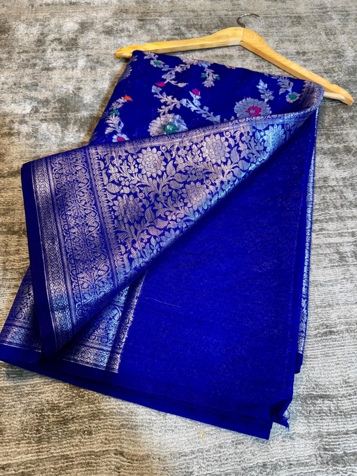 Banarasi Georgette Soft Silk Saree with Meena Jaal Weaving - BGSMJB1