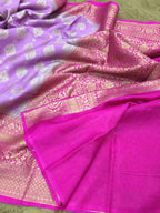 Banarasi Soft Munga Silk Saree with All-Over Butta Design - ABMS003