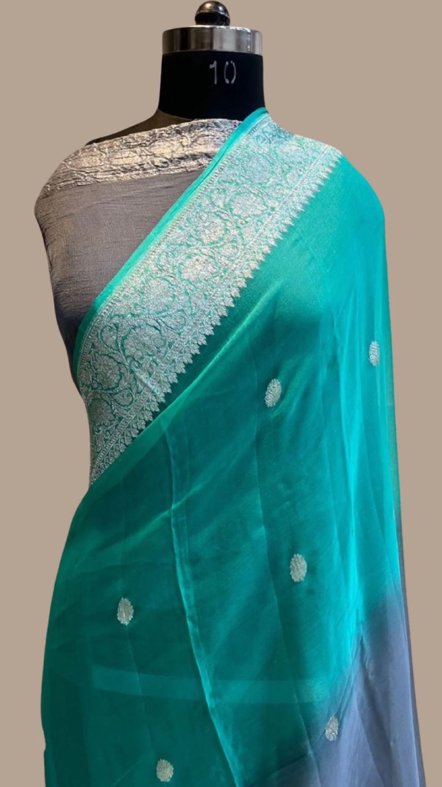 Banarasi Handloom Khaddi Buti Georgette Silk Saree - ABHKBG18