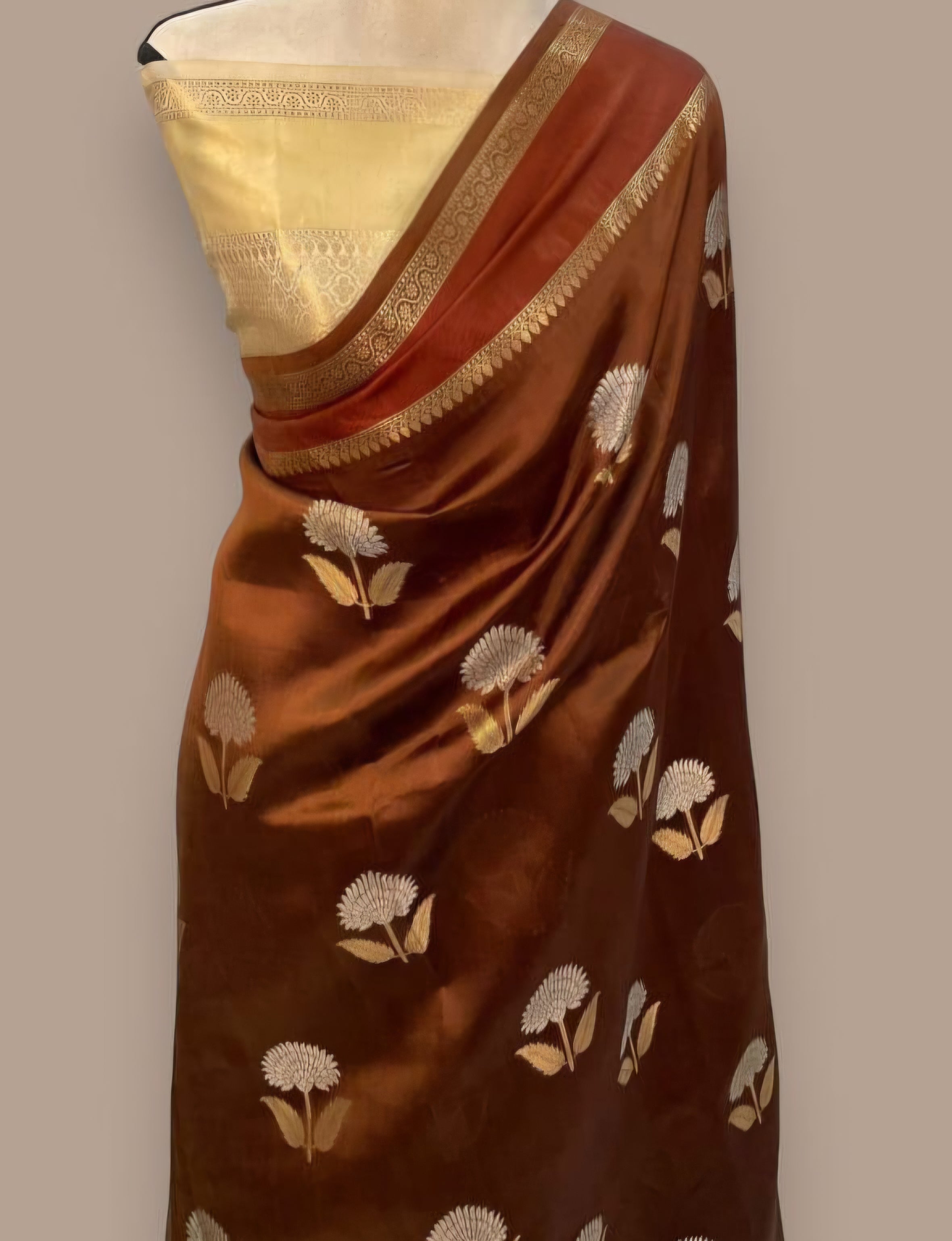 Banarasi Soft Katan Silk Saree with All-Over Sona Rupa Boota - ABSKSRB5