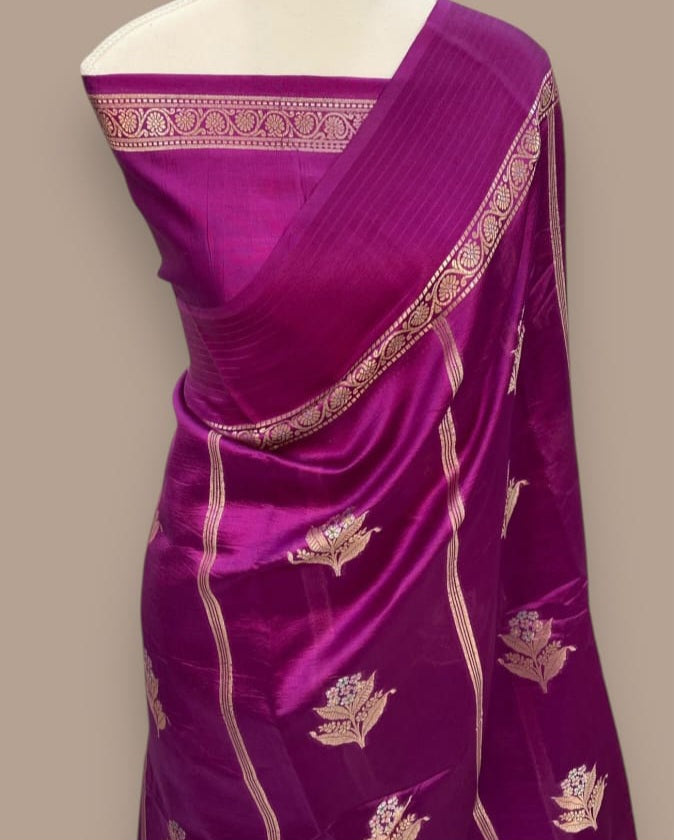 Banarasi Soft Katan Silk Handloom Saree - ABSKCW3