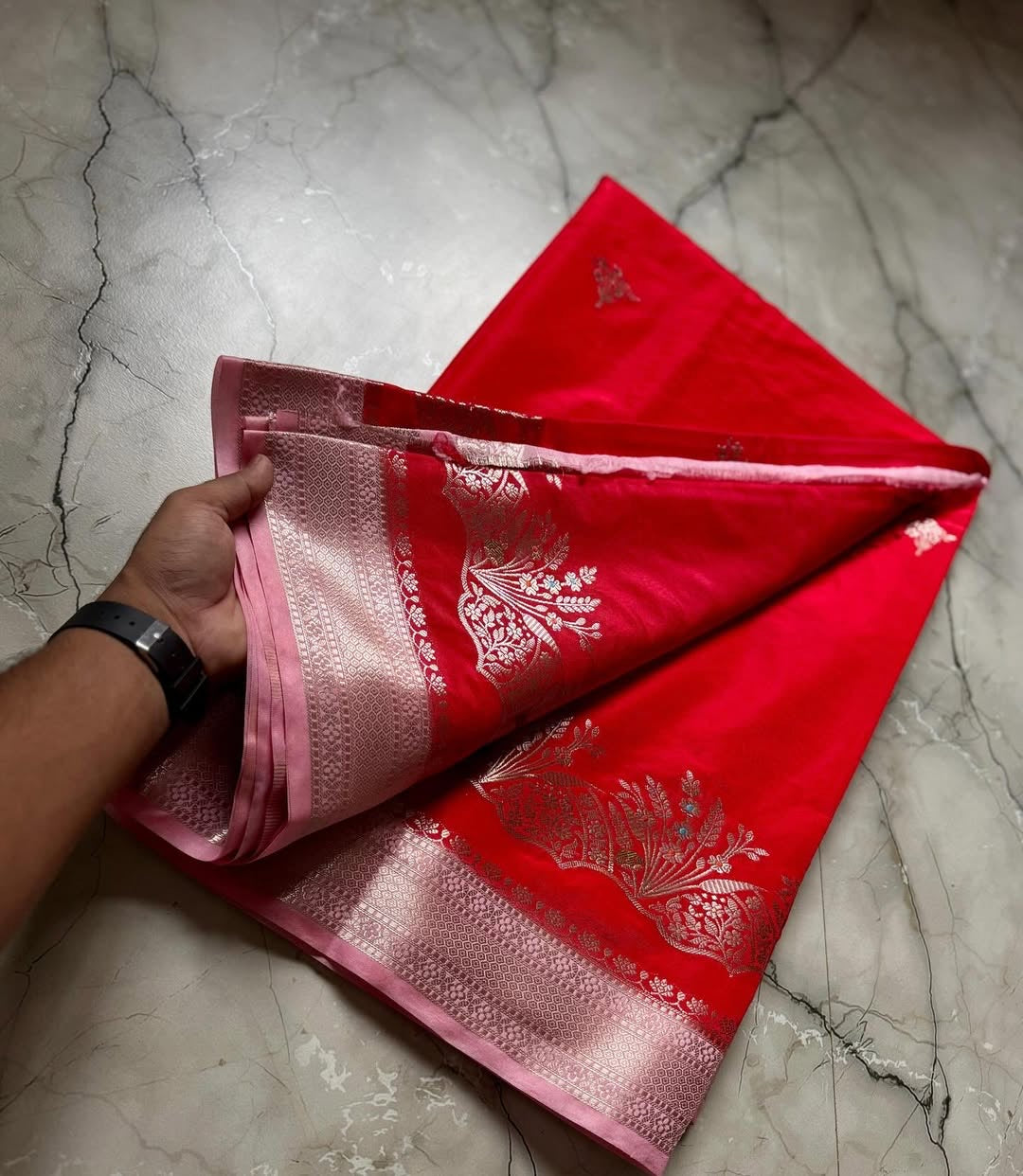 Banarasi Katan Silk with Minakari Border - BKMBR1