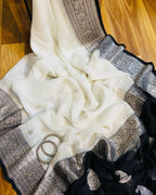 Banarasi Handloom Khaddi Buti Georgette Silk Saree - ABHKBG07