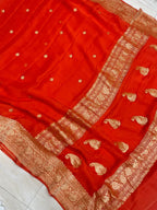 Banarasi Handloom Khaddi Buti Georgette Silk Saree - ABHKBG12