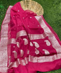 Banarasi Handloom Khaddi Buti Georgette Silk Saree - ABHKBG25