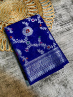 Banarasi Georgette Soft Silk Saree with Meena Jaal Weaving - BGSMJB1