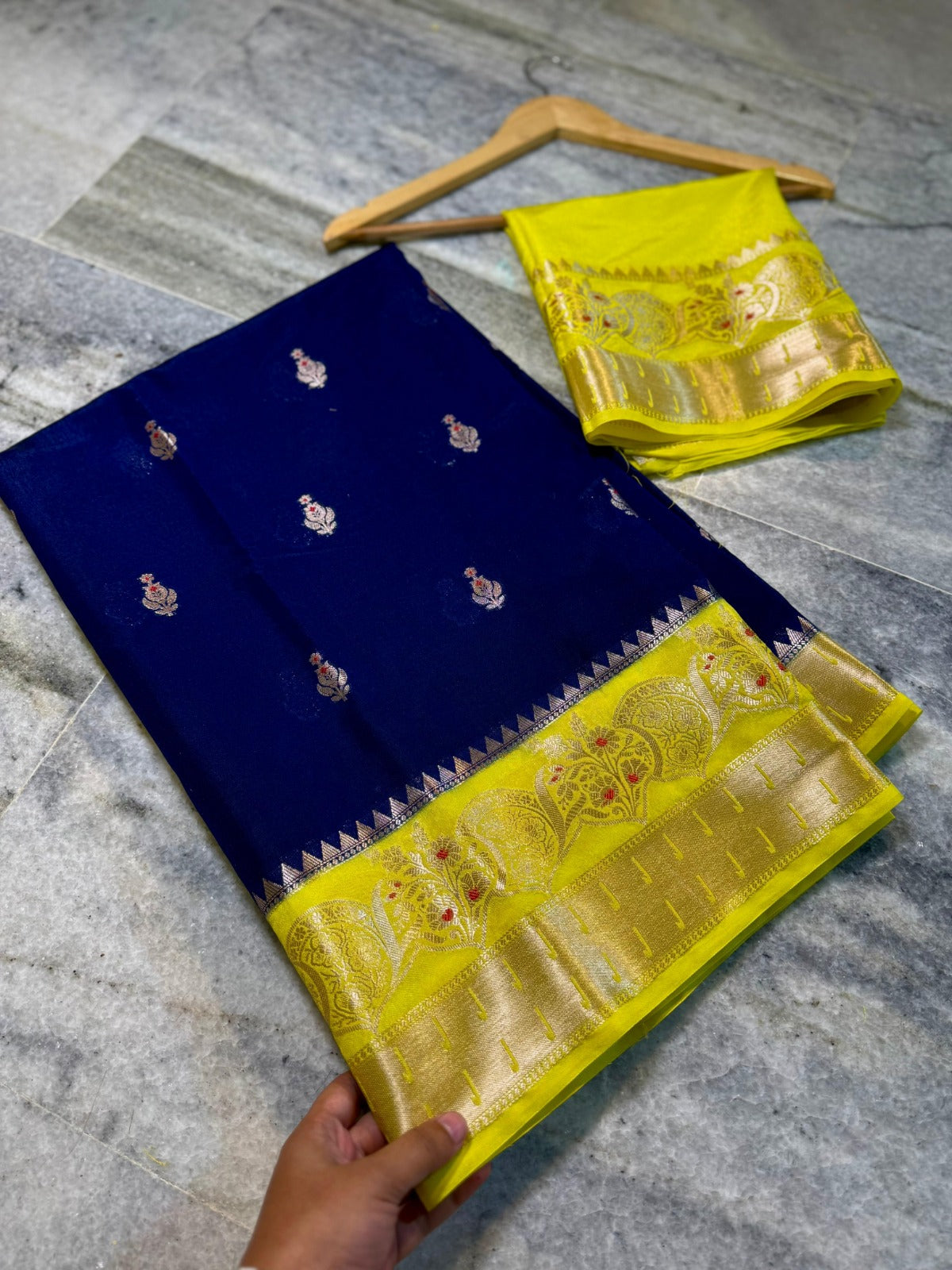 Banarasi Warm Silk Saree with Mina Dar Zari Border - BWSBY04