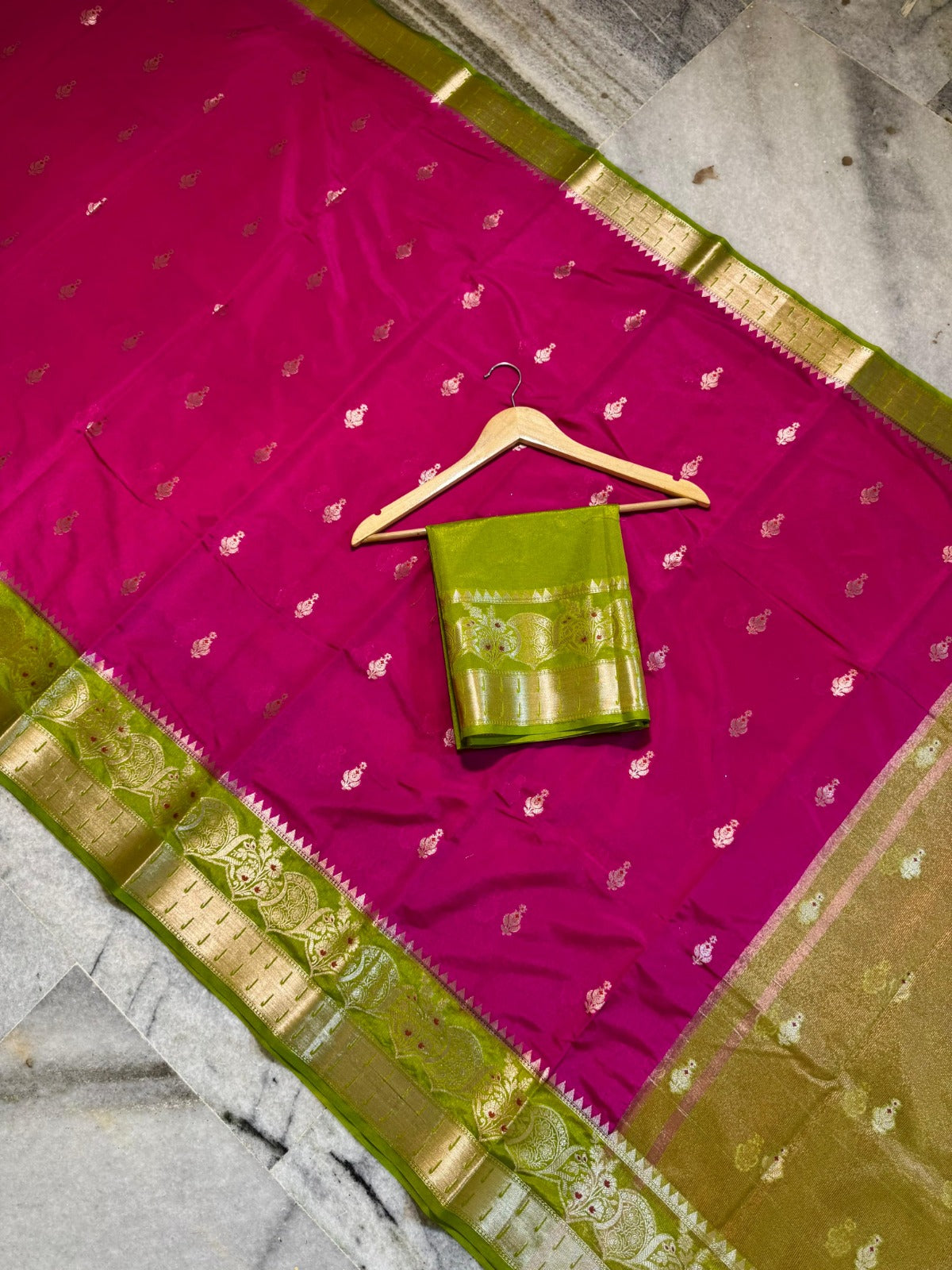 Banarasi Warm Silk Saree with Mina Dar Zari Border - BWSPG05
