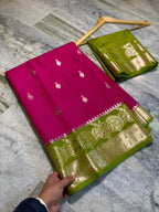 Banarasi Warm Silk Saree with Mina Dar Zari Border - BWSPG05
