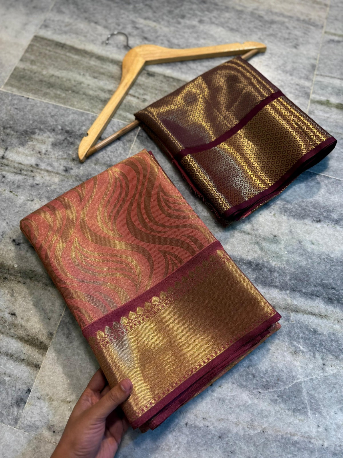 Banarasi Silk Handloom Saree with Zigzag Weave - BKZZPM1