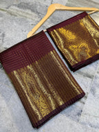 Banarasi Soft Silk Saree with Zari Check Weaving - BSSZCB1