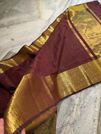 Banarasi Soft Silk Saree with Zari Check Weaving - BSSZCB1