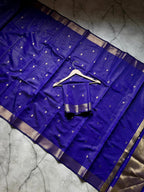 Banarasi Katan Silk Saree with Zari Check Buti - BKSZCB1