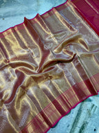 Banarasi Tissue Silk Saree with Zari Flower Weaving - BTSZFP01
