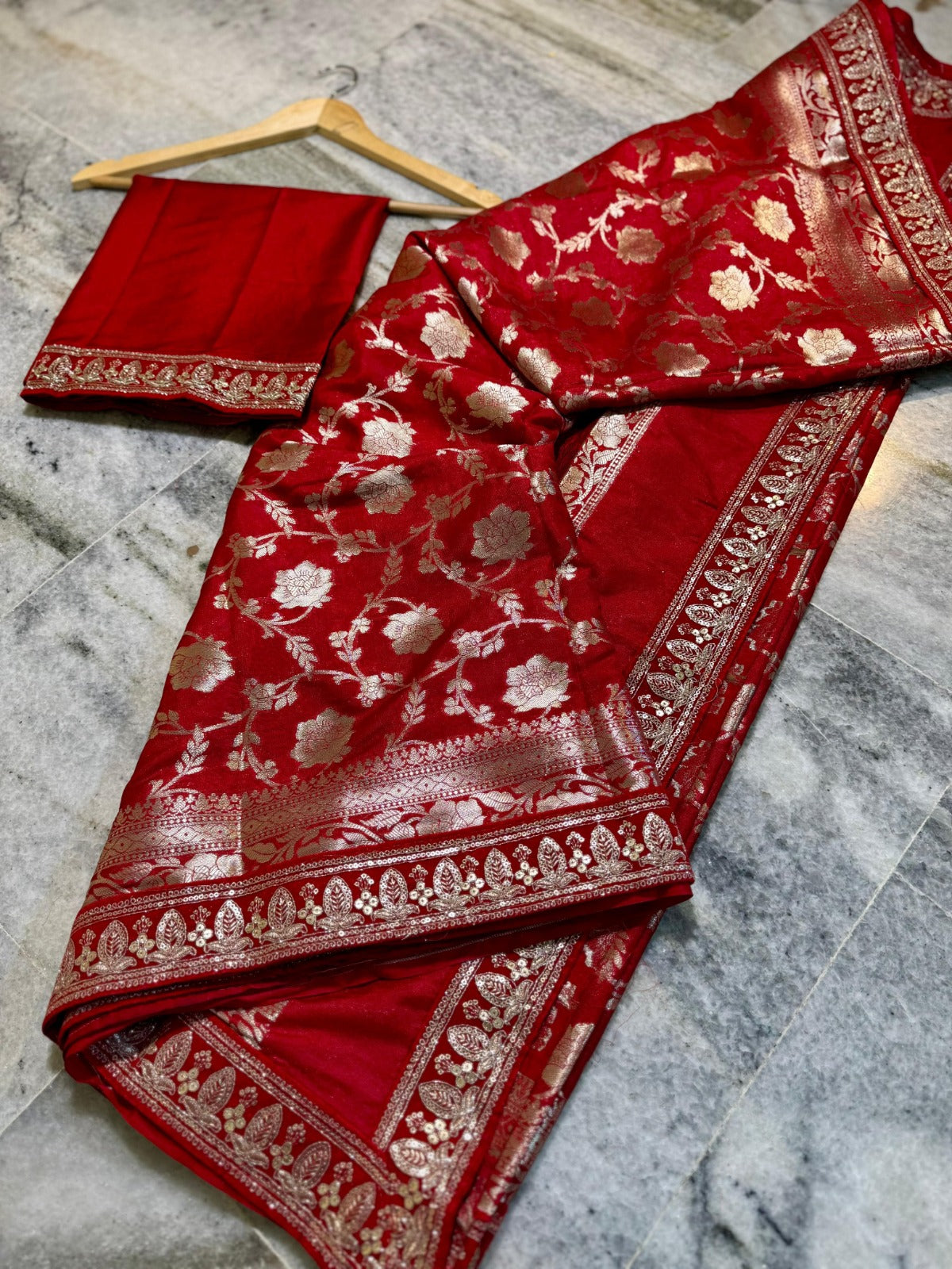 Banarasi Semi Masru Katan Silk Saree - BSMKBR1