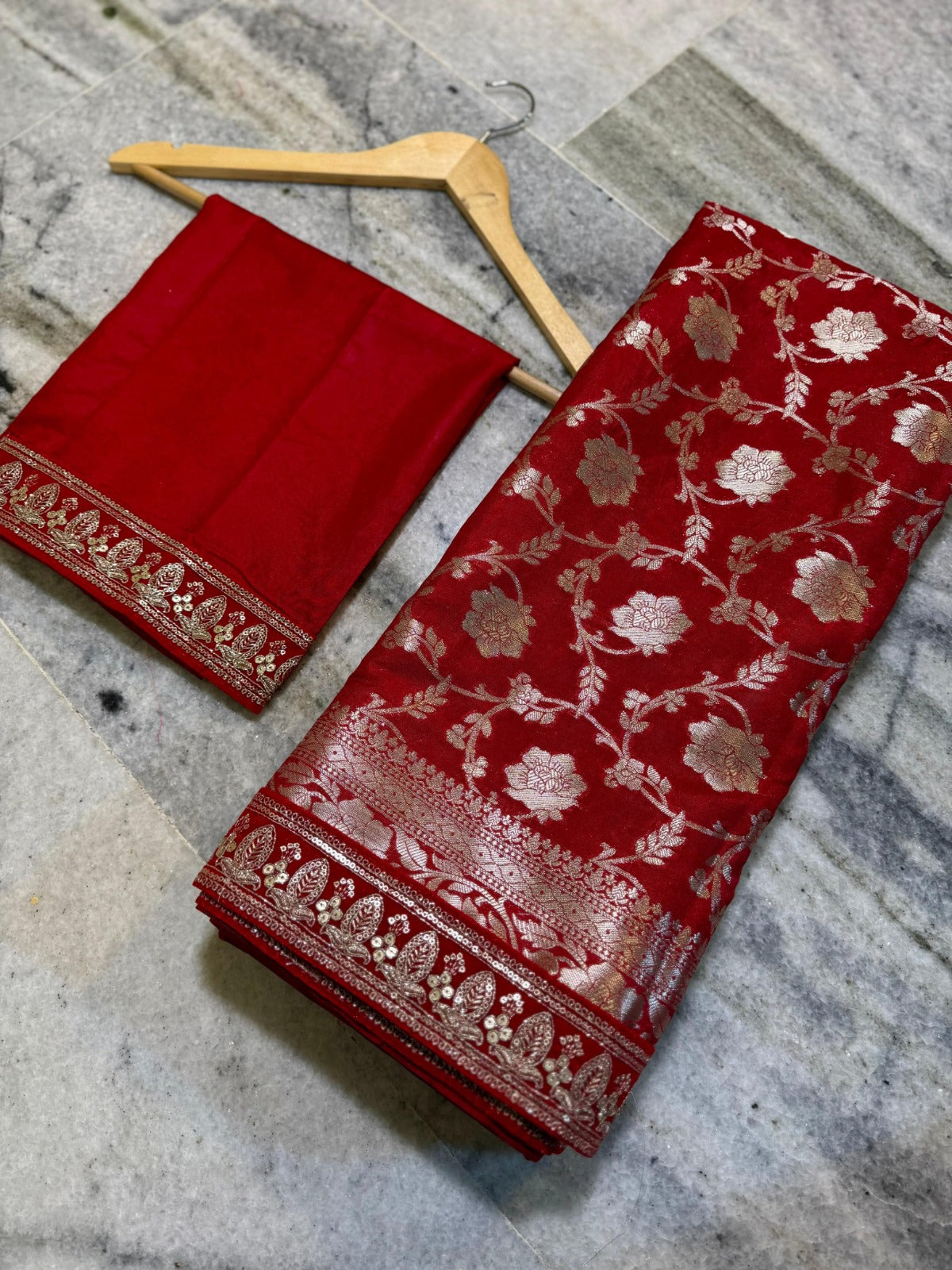 Banarasi Semi Masru Katan Silk Saree - BSMKBR1