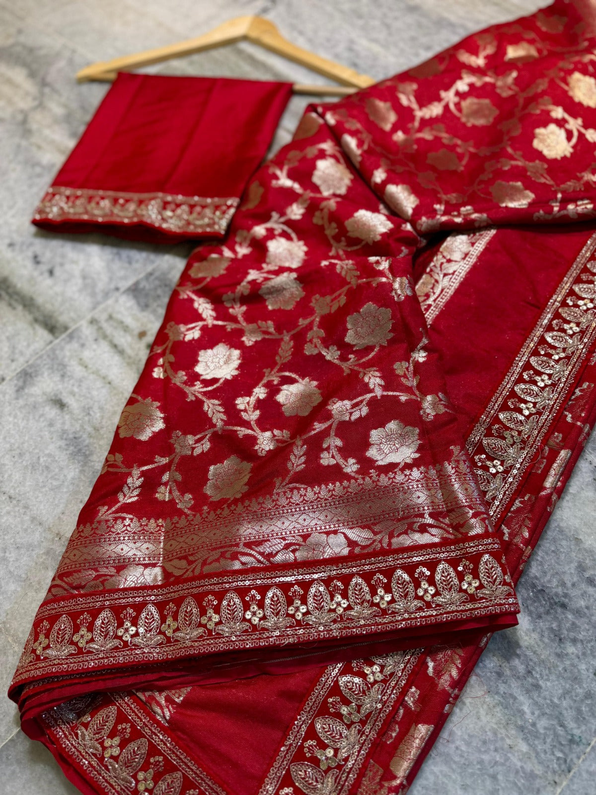 Banarasi Semi Masru Katan Silk Saree - BSMKBR1