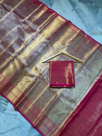 Banarasi Tissue Silk Saree with Zari Flower Weaving - BTSZFP01