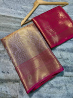 Banarasi Tissue Silk Saree with Zari Flower Weaving - BTSZFP01