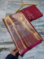 Banarasi Tissue Silk Saree with Zari Flower Weaving - BTSZFP01