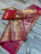 Banarasi Tissue Silk Saree with Zari Flower Weaving - BTSZFP01