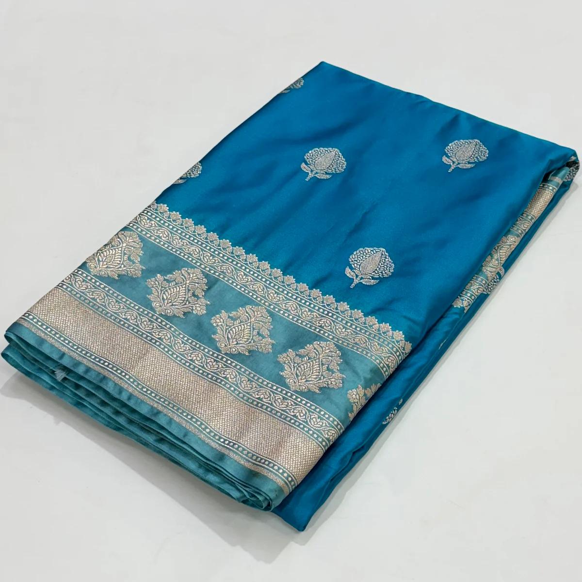 Banarasi Mashru Silk Saree with Booti Motifs - ABMBM02