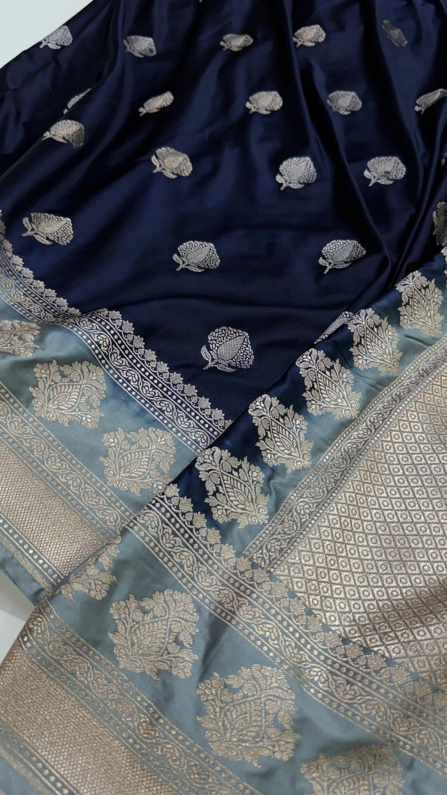 Banarasi Mashru Silk Saree with Booti Motifs - ABMBM04