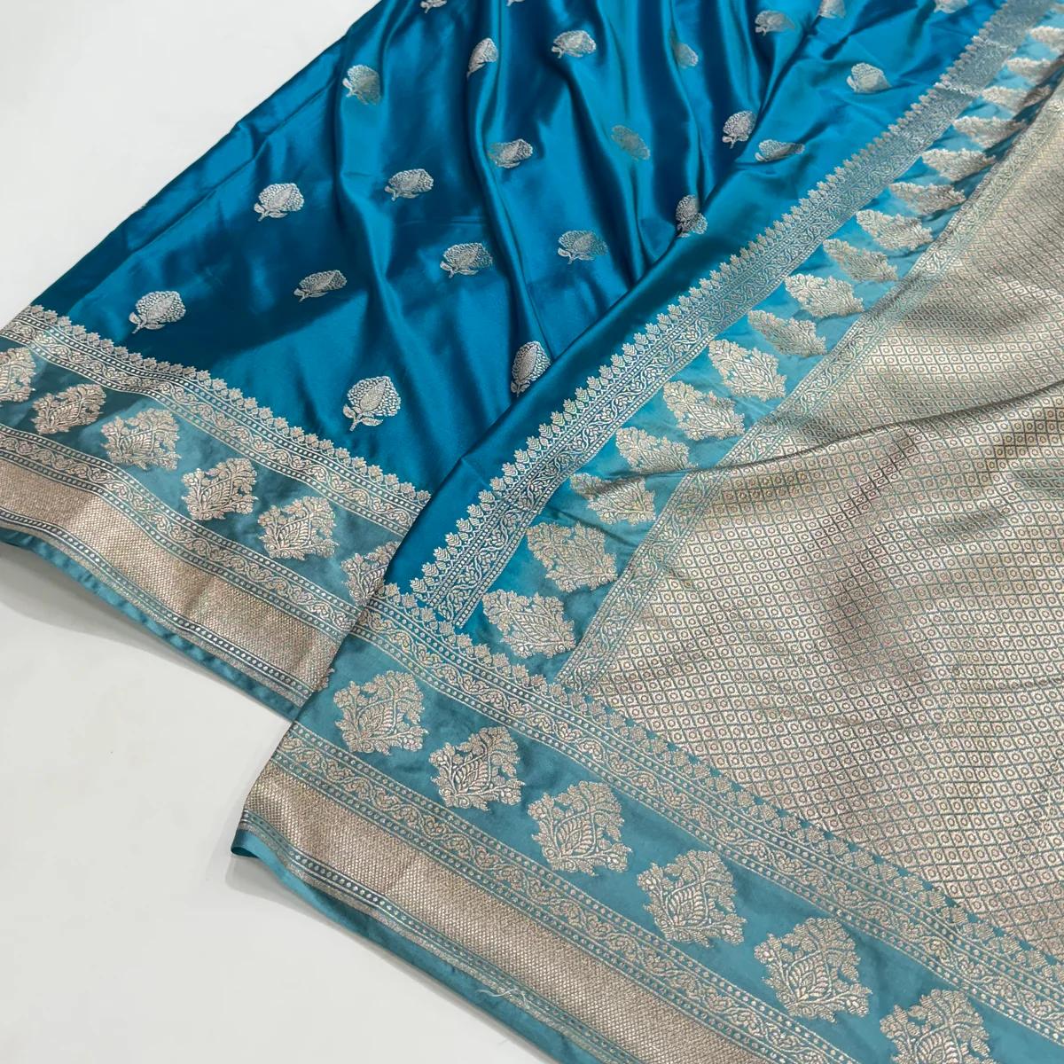 Banarasi Mashru Silk Saree with Booti Motifs - ABMBM02