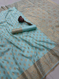 Banarasi Silk Saree with Original Gold Zari Weaving - BSGZSB1