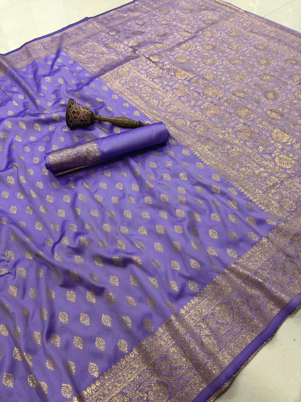 Banarasi Silk Saree with Original Gold Zari Weaving - BSGZL14