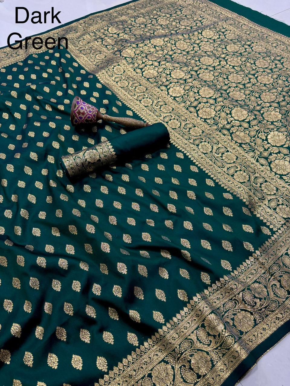 Banarasi Silk Saree with Original Gold Zari Weaving - BSGZDG5