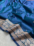 Banarasi Mashru Katan Silk Saree with Butti Zari Weaving - AMKZBB3