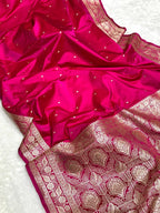 Banarasi Mashru Katan Silk Saree with Butti Zari Weaving - AMKZBR1