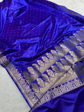 Banarasi Mashru Katan Silk Saree with Butti Zari Weaving - AMKB07